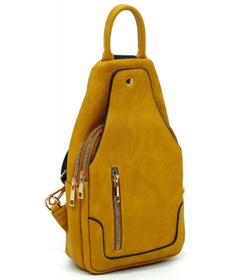 Fashion Sling Backpack AD2766 MUSTARD